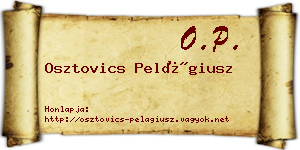 Osztovics Pelágiusz névjegykártya